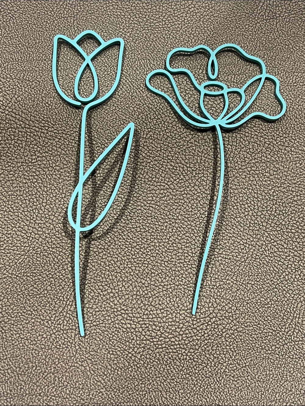 New Blue Floral Wire Bookmark Set – Elegant Tulip & Poppy